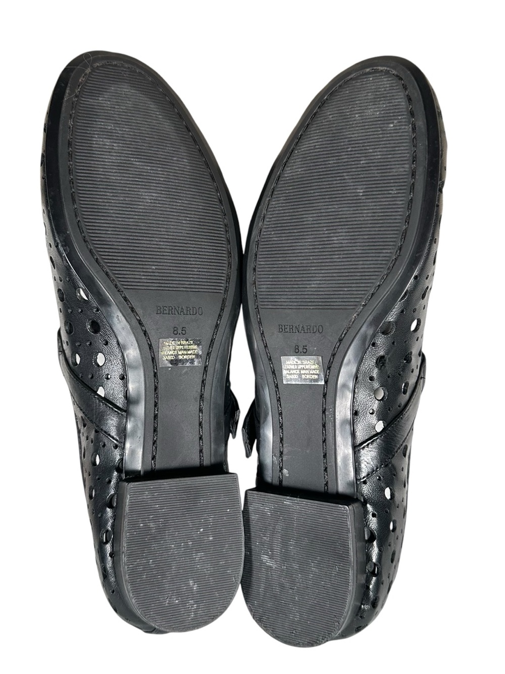 BERNARDO Borden Mary Jane Perforated Leather Buckled Flats - Picture 8 of 10